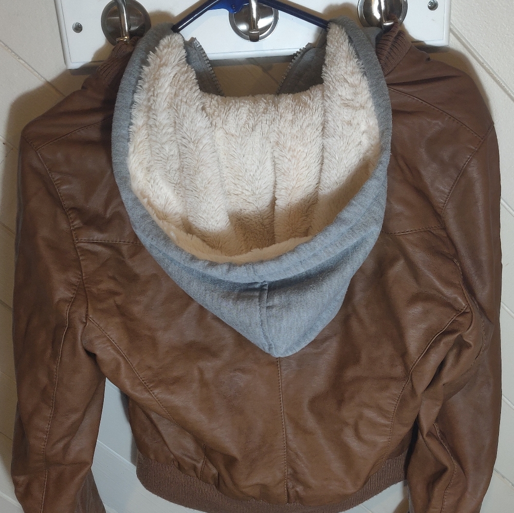 Sweatshirt Faux-leather Jacket - Picture 3 of 4